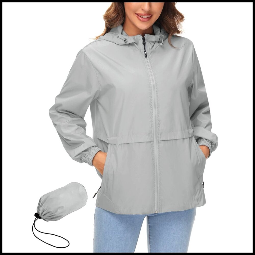 Waterproof Rain Jacket Lightweight Packable Hoode… - image 1